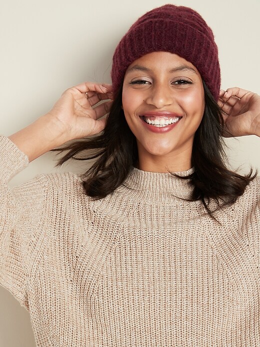 View large product image 1 of 2. Soft-Brushed Cable-Knit Beanie for Women