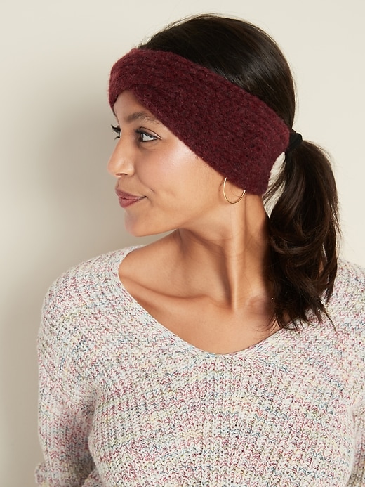 View large product image 1 of 2. Soft-Brushed Shaker-Stitch Earwarmer for Women
