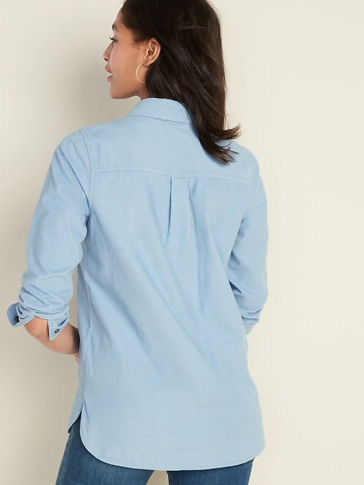 Image number 2 showing, Fine-Wale Corduroy Tunic Shirt for Women