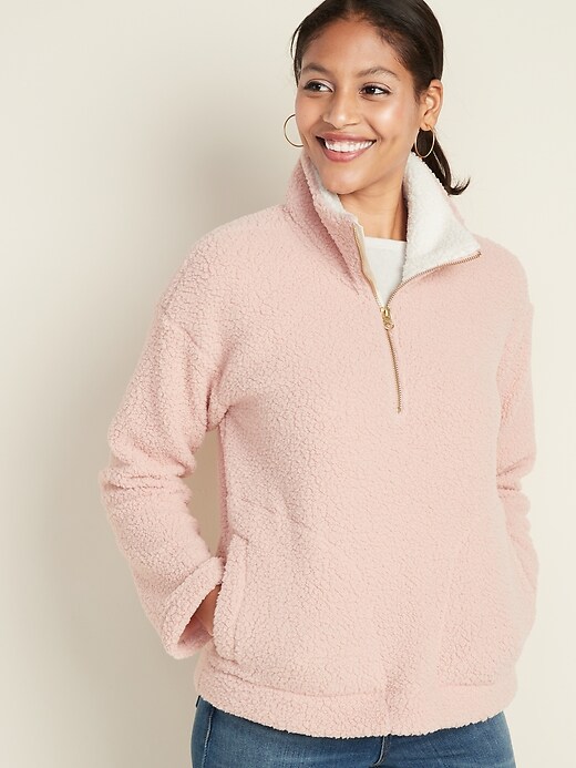 View large product image 1 of 1. Plush Sherpa 1/4-Zip Pullover for Women