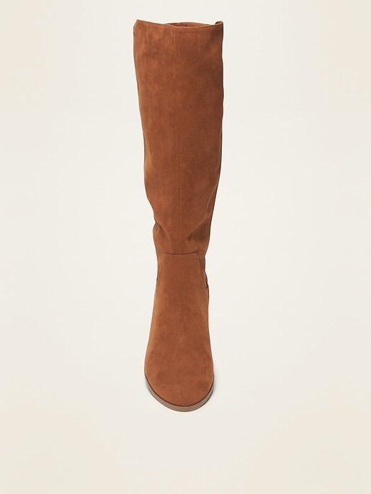 Image number 3 showing, Tall Faux-Suede Western Boots for Women
