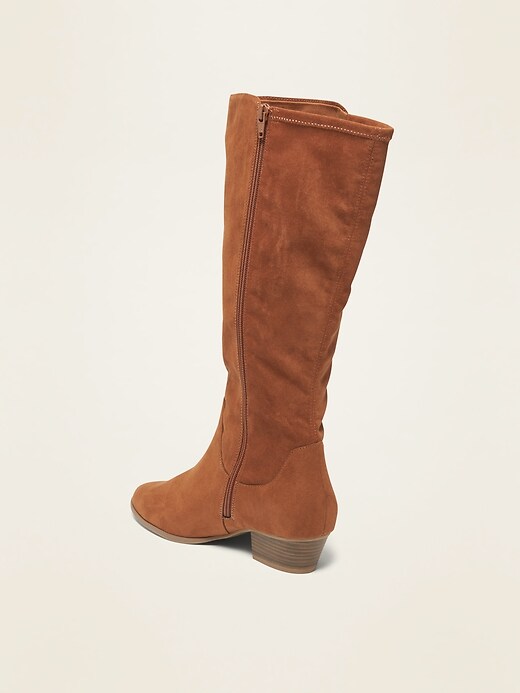 Image number 4 showing, Tall Faux-Suede Western Boots for Women