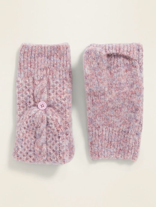 View large product image 1 of 1. Cable-Knit Flip-Top Mittens for Women