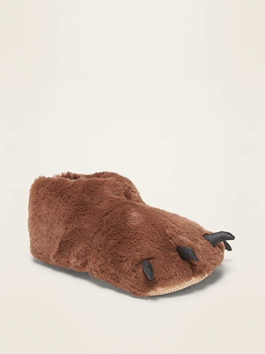 View large product image 1 of 3. Plush Critter Slippers for Kids