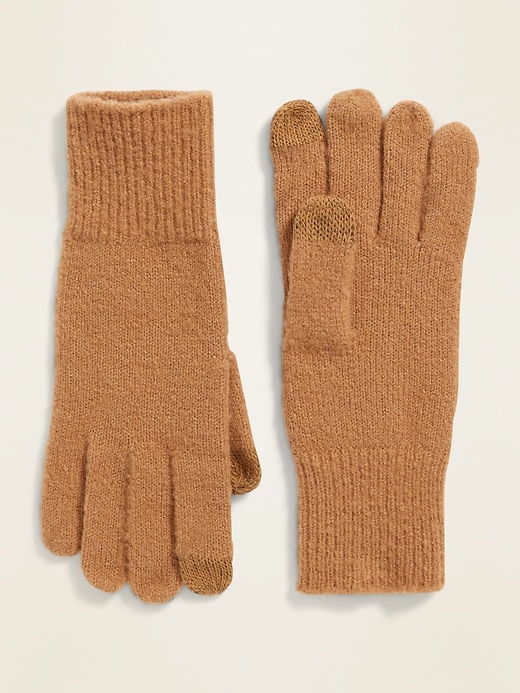 View large product image 1 of 1. Text-Friendly Sweater-Knit Gloves for Women