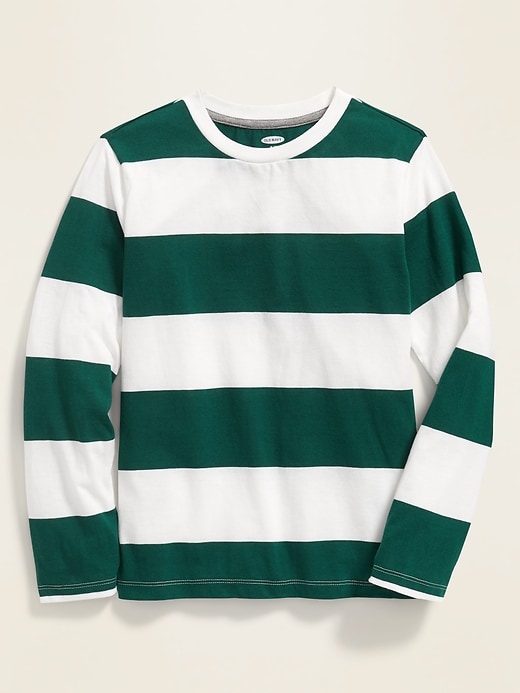View large product image 1 of 1. Softest Bold-Stripe Long-Sleeve Tee For Boys
