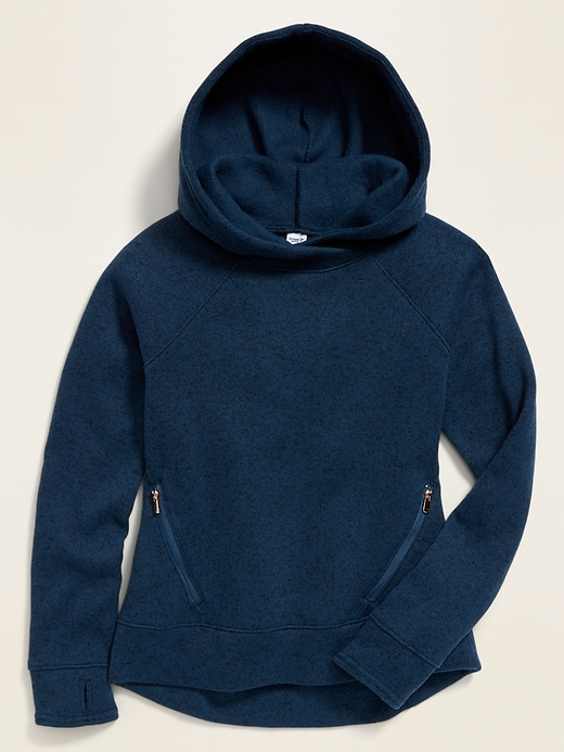 View large product image 1 of 1. Go-Warm Sweater-Knit Performance Hoodie for Girls
