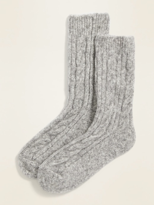 Soft-Brushed Cable-Knit Socks for Women | Old Navy
