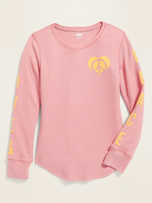 View large product image 1 of 2. Thermal-Knit Long-Sleeve Tee for Girls
