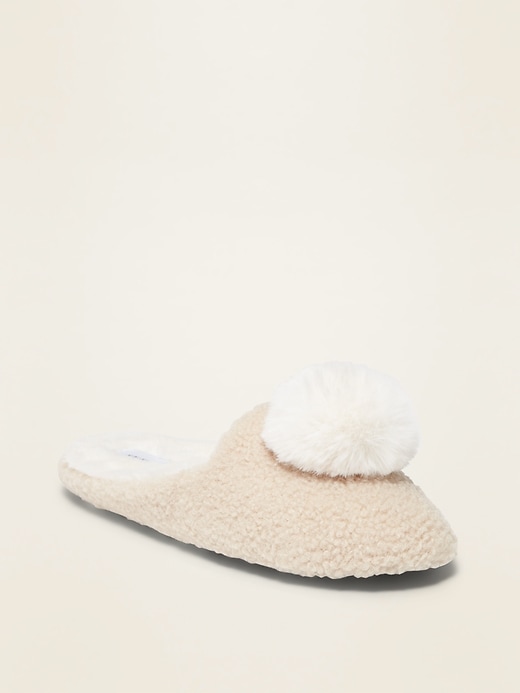 Image number 1 showing, Sherpa Pom-Pom Slippers for Women