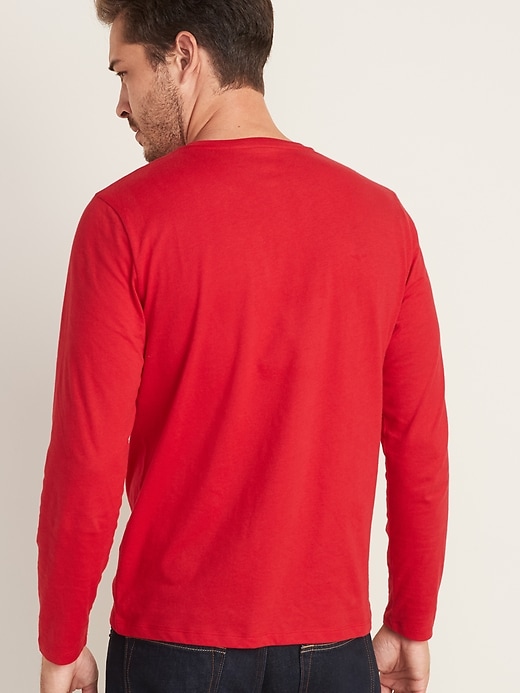 Image number 2 showing, Soft-Washed Long-Sleeve Henley T-Shirt for Men