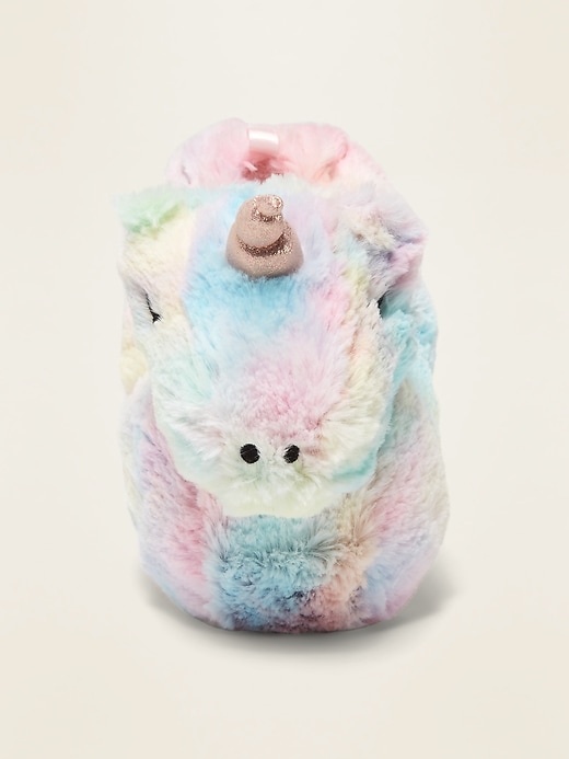 View large product image 2 of 4. Faux-Fur Unicorn Slippers for Toddler Girls