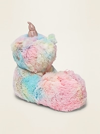 View large product image 3 of 4. Faux-Fur Unicorn Slippers for Toddler Girls