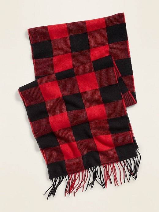 View large product image 1 of 1. Patterned Flannel Scarf