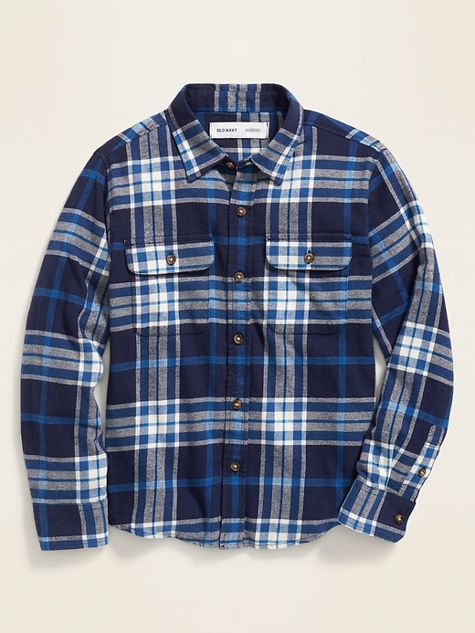 View large product image 1 of 1. Built-In Flex Flannel Pocket Shirt For Boys