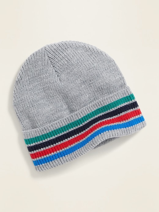 View large product image 1 of 1. Striped Rolled-Cuff Beanie for Toddler