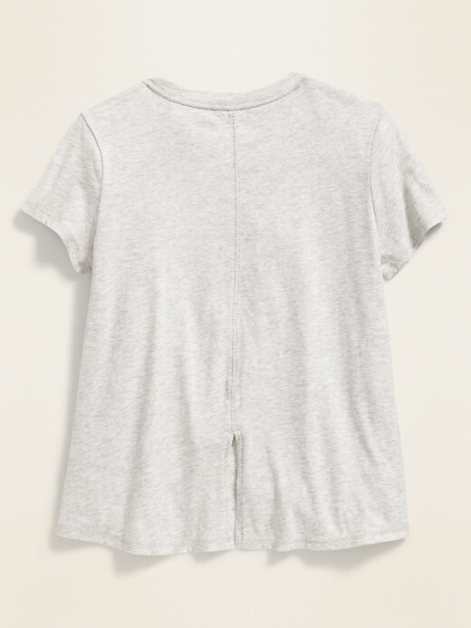 View large product image 2 of 4. Flippy-Sequin Graphic Split-Back Tee for Girls