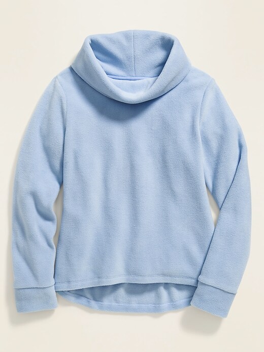View large product image 1 of 1. Go-Warm Micro Performance Fleece Cowl-Neck Pullover for Girls