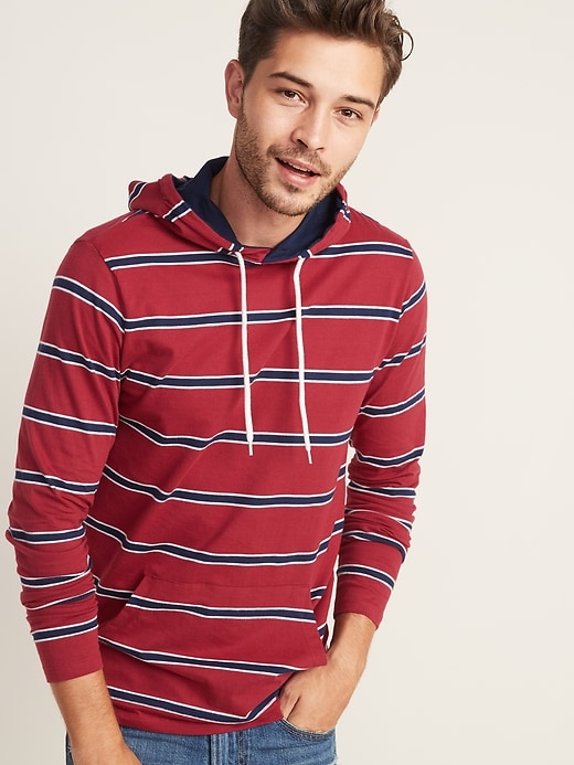 View large product image 1 of 1. Soft-Washed Striped Pullover Tee Hoodie