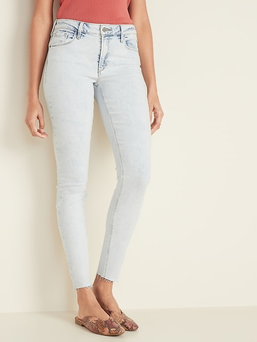 Image number 1 showing, Mid-Rise Raw-Edge Rockstar Ankle Jeans for Women