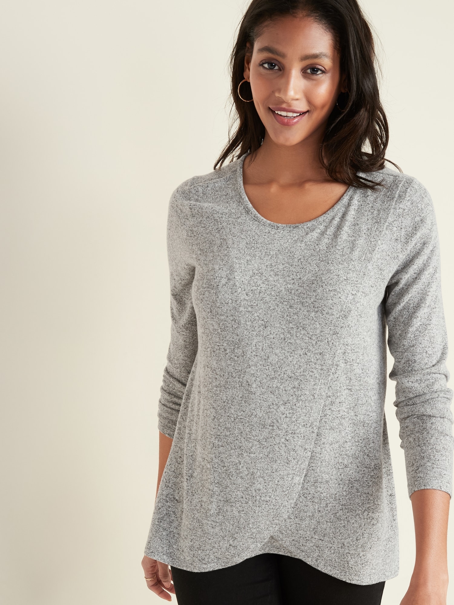 Maternity Plush-Knit Cross-Front Nursing Top | Old Navy