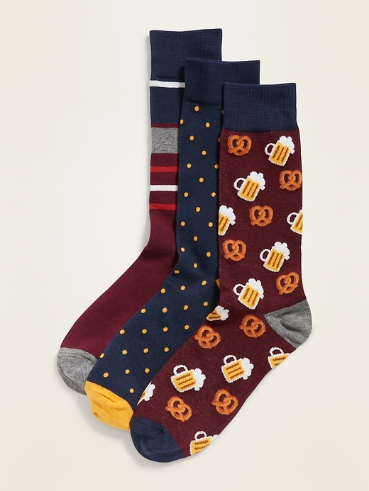 View large product image 1 of 1. Printed Socks 3-Pack