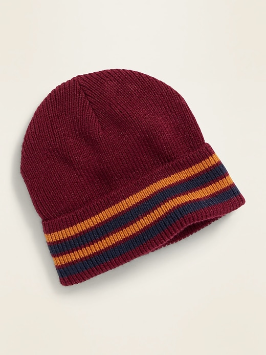 View large product image 1 of 1. Striped Roll-Cuff Beanie for Toddler