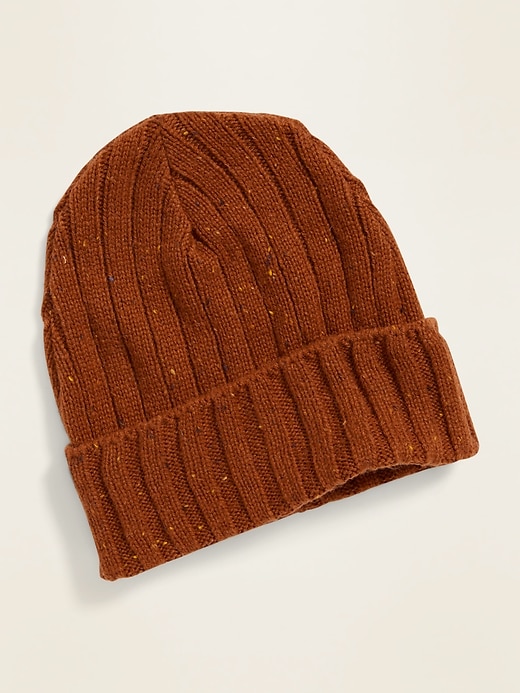 View large product image 1 of 1. Wide-Rib Roll-Cuff Beanie