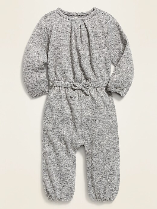 View large product image 1 of 2. Plush-Knit Cinched-Waist One-Piece for Baby