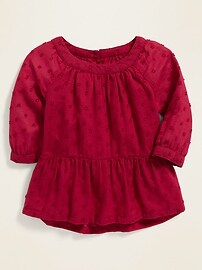 View large product image 4 of 4. Textured Peplum-Hem Swing Top for Toddler Girls