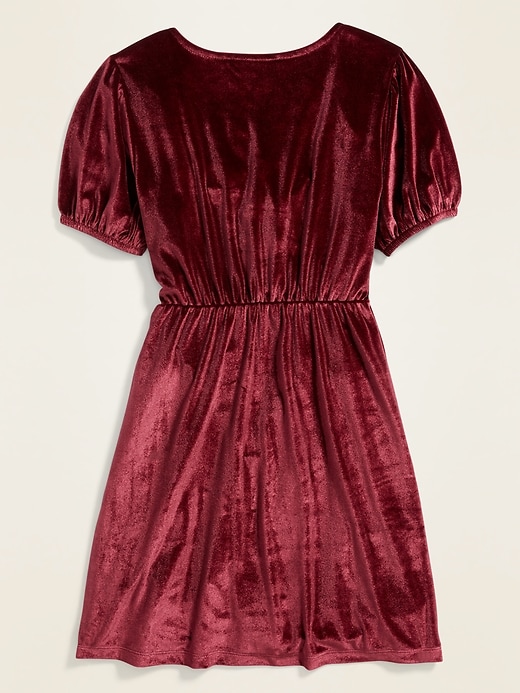 View large product image 2 of 3. Waist-Defined Velvet Dress for Girls