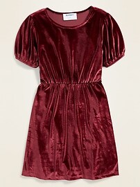 View large product image 3 of 3. Waist-Defined Velvet Dress for Girls