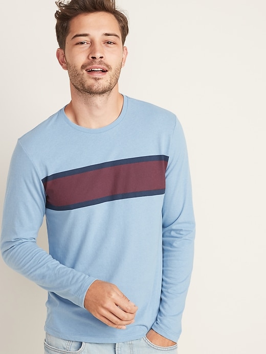 Image number 1 showing, Soft-Washed Chest-Stripe Tee