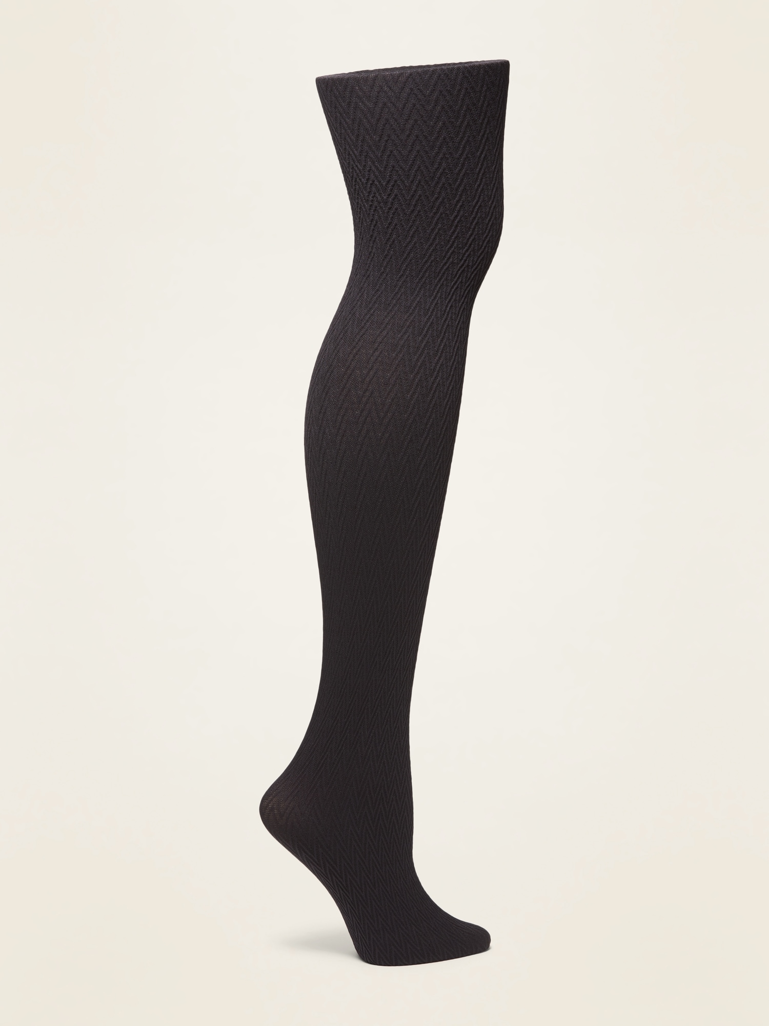 Textured Zig-Zag Control-Top Tights for Women
