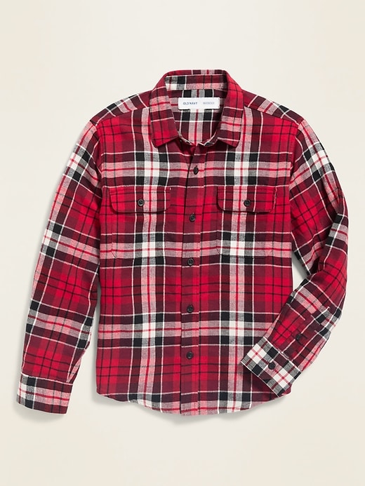 View large product image 1 of 3. Built-In Flex Flannel Pocket Shirt For Boys