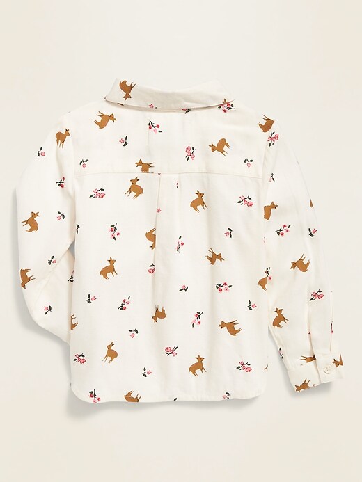 View large product image 2 of 4. Printed Button-Front Twill Shirt for Toddler Girls