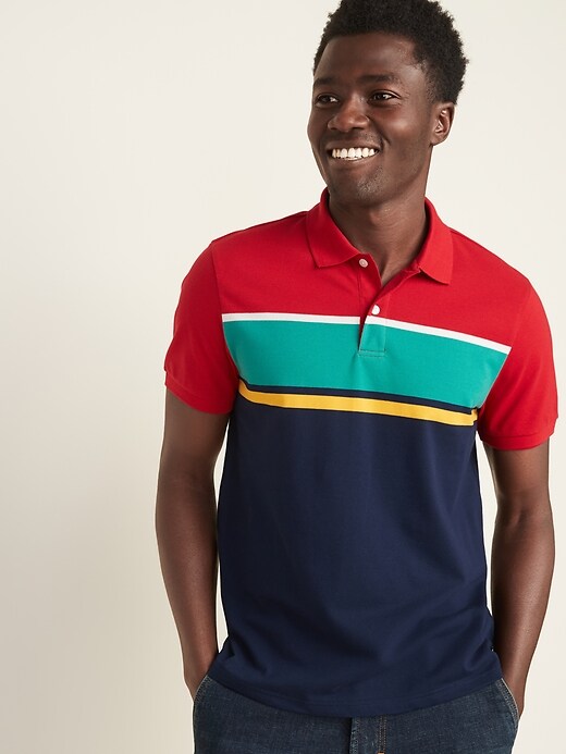 Image number 1 showing, Moisture-Wicking Color-Blocked Pro Polo