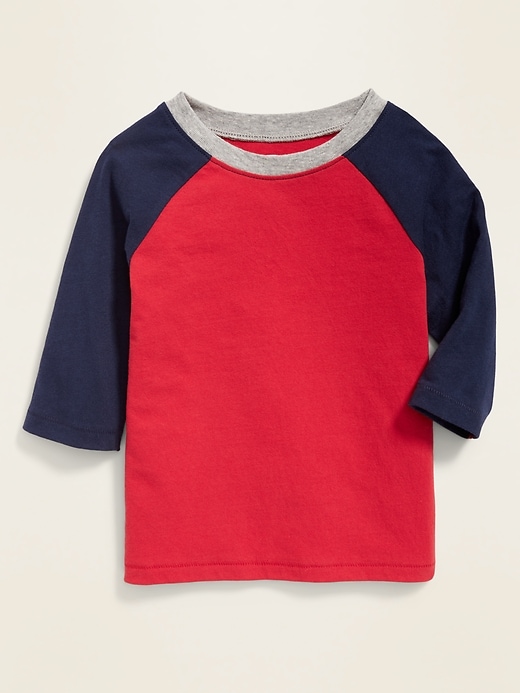 View large product image 1 of 2. Color-Block Raglan Tee for Toddler Boys