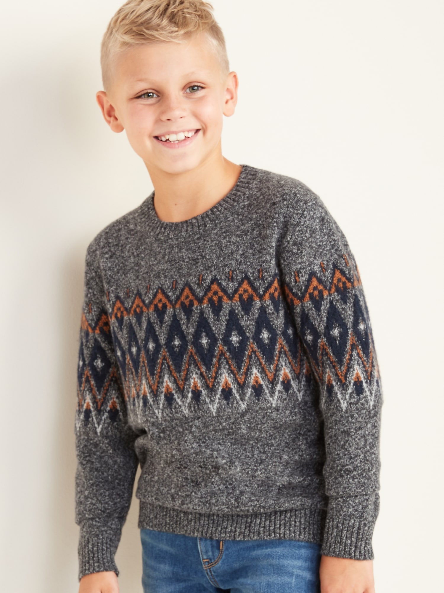 Boys crew neck cheap sweater