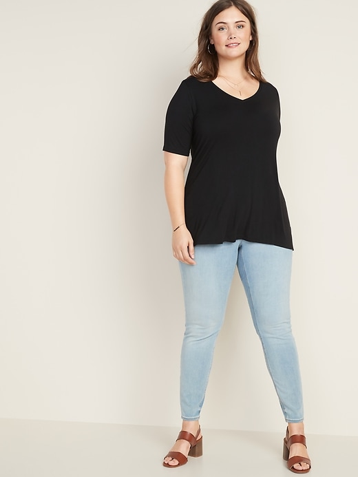 Image number 3 showing, Luxe V-Neck Plus-Size Swing Tee