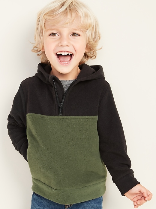 View large product image 1 of 1. Micro Performance Fleece 1/4-Zip Hoodie for Toddler Boys