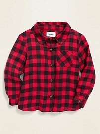 View large product image 3 of 3. Plaid Flannel Pocket Shirt for Toddler Girls