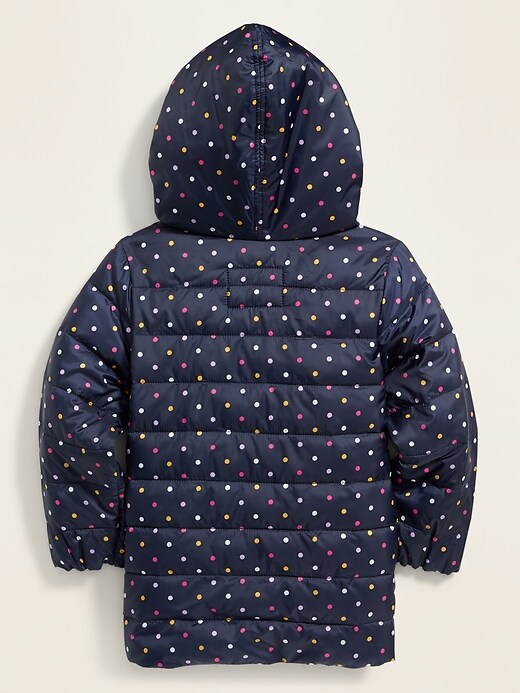 View large product image 2 of 5. Hooded Packable Polka-Dot Puffer Jacket for Toddler Girls