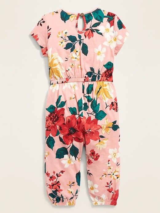 View large product image 2 of 2. Cinched-Waist Floral One-Piece for Baby