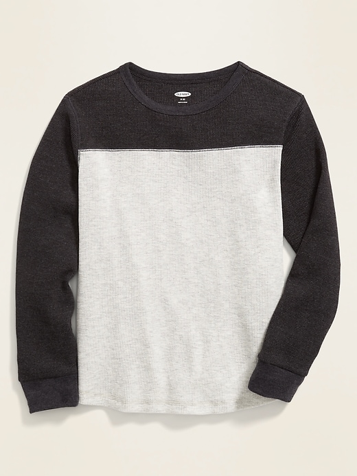 View large product image 1 of 1. Color-Blocked Thermal-Knit Tee For Boys