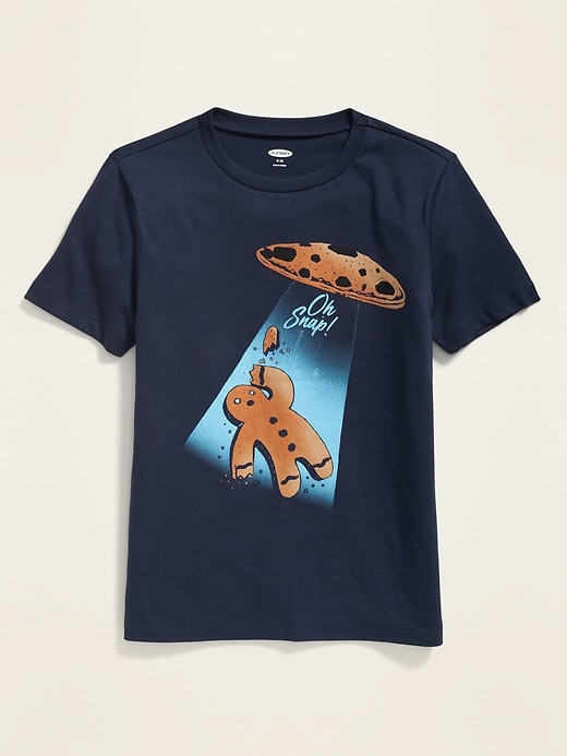 View large product image 1 of 1. Holiday-Graphic Crew-Neck Tee For Boys