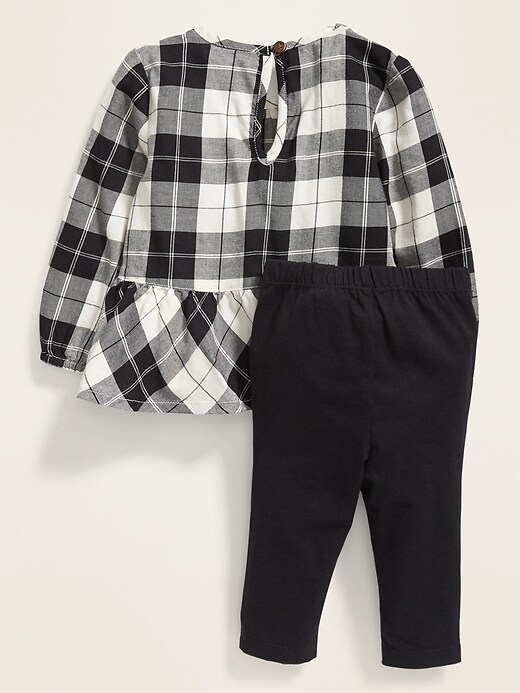 View large product image 2 of 2. Plaid Twill Tunic & Jersey Leggings Set for Baby