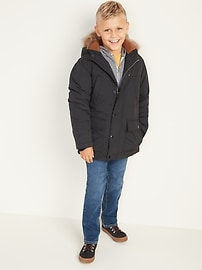 View large product image 3 of 3. Hooded Faux-Fur Trim Parka For Boys