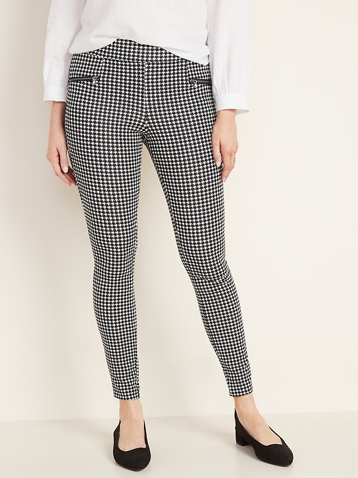 View large product image 1 of 3. High-Waisted Stevie Houndstooth Zip-Pocket Pants For Women