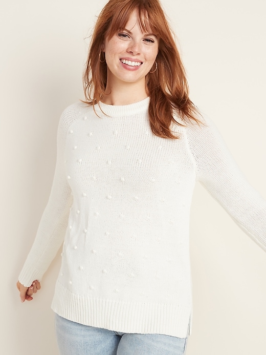 View large product image 1 of 1. Textured Crew-Neck Sweater for Women